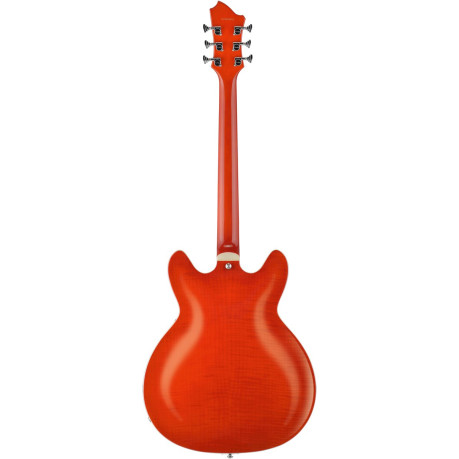 Hagstrom HSSUVIK95 Electric Guitar, Super Viking, Mandarin Flame