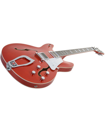 Hagstrom HSSUVIK95 Electric Guitar, Super Viking, Mandarin Flame