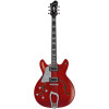 Hagstrom HSSUVIKL04 Electric Guitar, Super Viking, Wild Cherry Transparent Flame, Left-hand