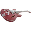 Hagstrom HSSUVIKL04 Electric Guitar, Super Viking, Wild Cherry Transparent Flame, Left-hand