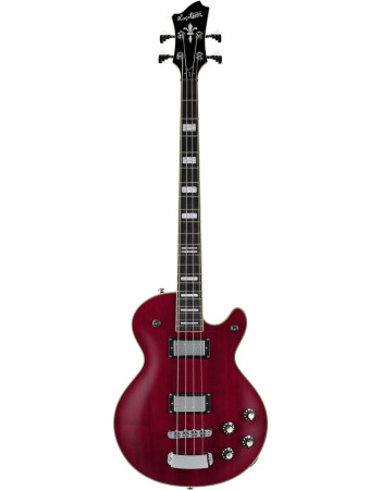 Hagstrom HSSWEB04 Bass Guitar, Swede, Wild Cherry Transparent