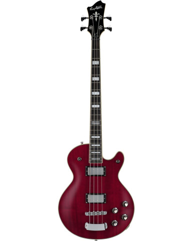 Hagstrom HSSWEB04 Bass Guitar, Swede, Wild Cherry Transparent