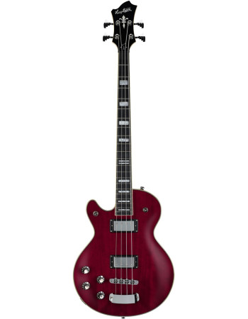 Hagstrom HSSWEBL04 Bass Guitar, Swede, Wild Cherry Transparent, Left-hand
