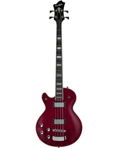 Hagstrom HSSWEBL04 Bass Guitar, Swede, Wild Cherry Transparent, Left-hand
