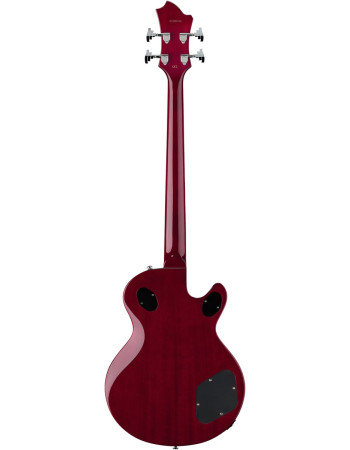 Hagstrom HSSWEBL04 Bass Guitar, Swede, Wild Cherry Transparent, Left-hand
