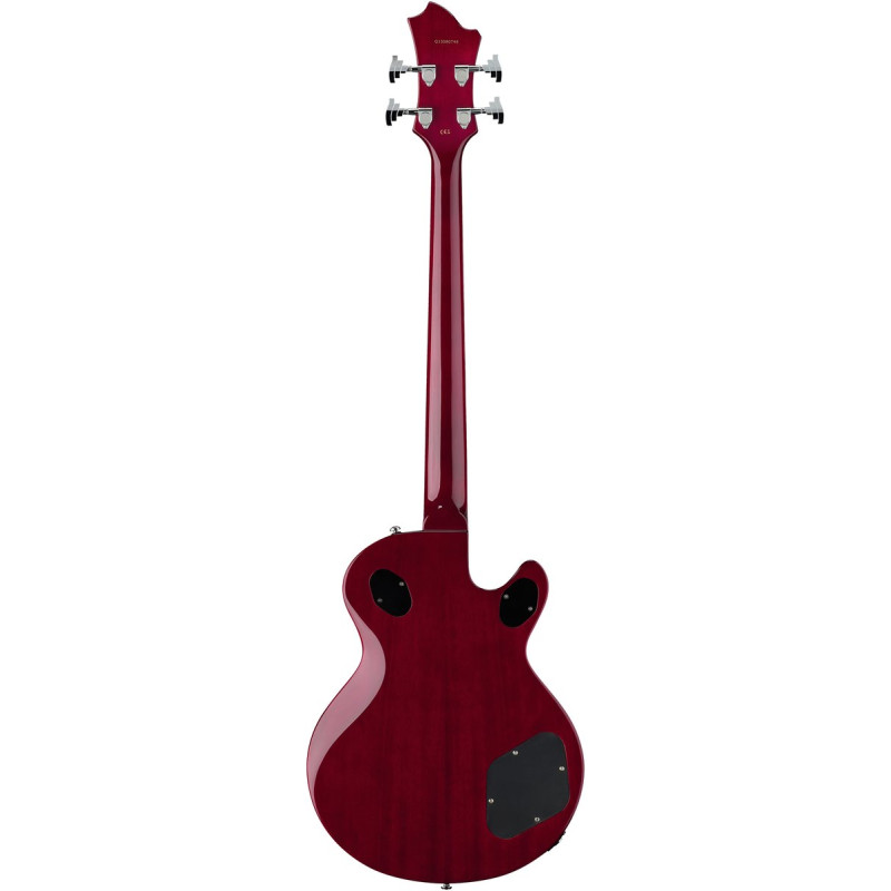 Hagstrom HSSWEBL04 Bass Guitar, Swede, Wild Cherry Transparent, Left-hand