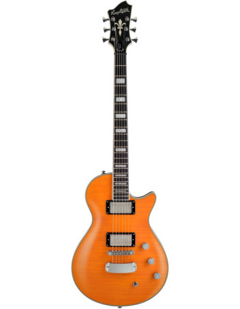 Hagstrom HSULTRAMAX67 Electric Guitar, Ultra Max, Milky Mandarin Satin