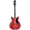 Hagstrom HSVIDLX1204 Electric Guitar, Viking DLX, Wild Cherry Transparent, 12-stri ng