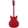 Hagstrom HSVIDLX1204 Electric Guitar, Viking DLX, Wild Cherry Transparent, 12-stri ng