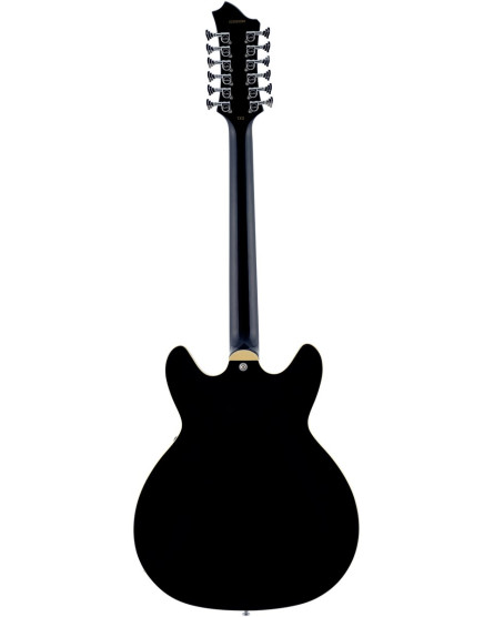 Hagstrom HSVIDLX1209 Electric Guitar, Viking DLX, Black Gloss, 12-string