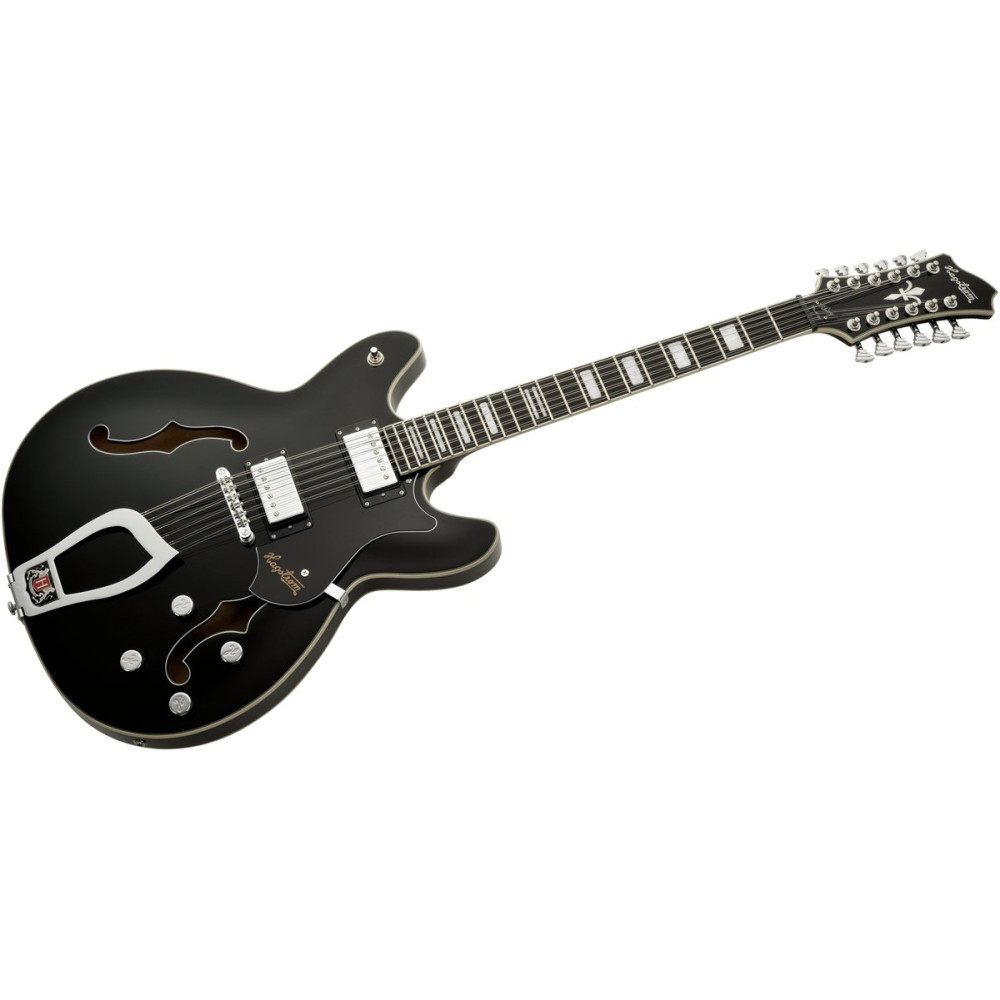 Hagstrom HSVIDLX1209 Electric Guitar, Viking DLX, Black Gloss, 12-string