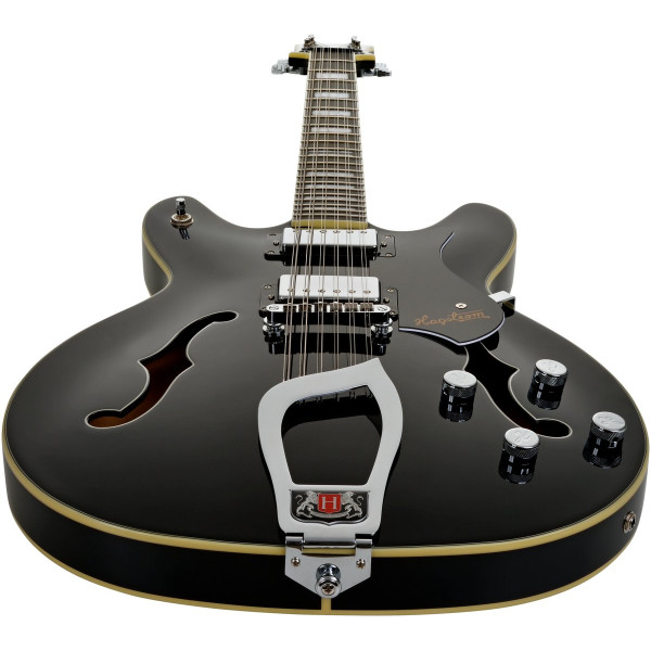 Hagstrom HSVIDLX1209 Electric Guitar, Viking DLX, Black Gloss, 12-string