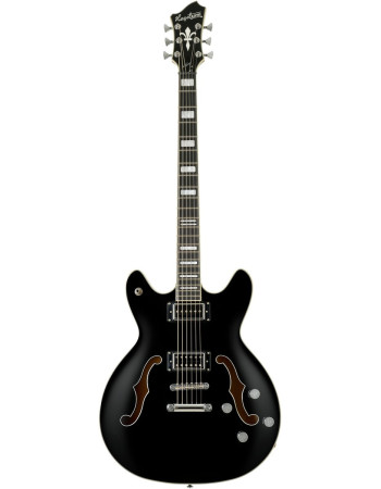 Hagstrom HSVIDLXBA09 Electric Guitar, Viking Baritone DLX, Black Gloss