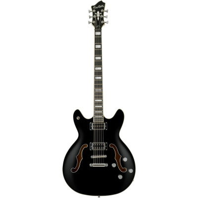Hagstrom HSVIDLXBA09 Electric Guitar, Viking Baritone DLX, Black Gloss