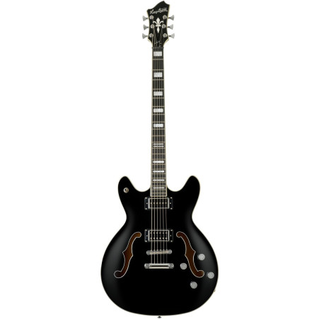 Hagstrom HSVIDLXBA09 Electric Guitar, Viking Baritone DLX, Black Gloss