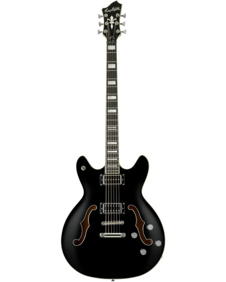 Hagstrom HSVIDLXBA09 Electric Guitar, Viking Baritone DLX, Black Gloss