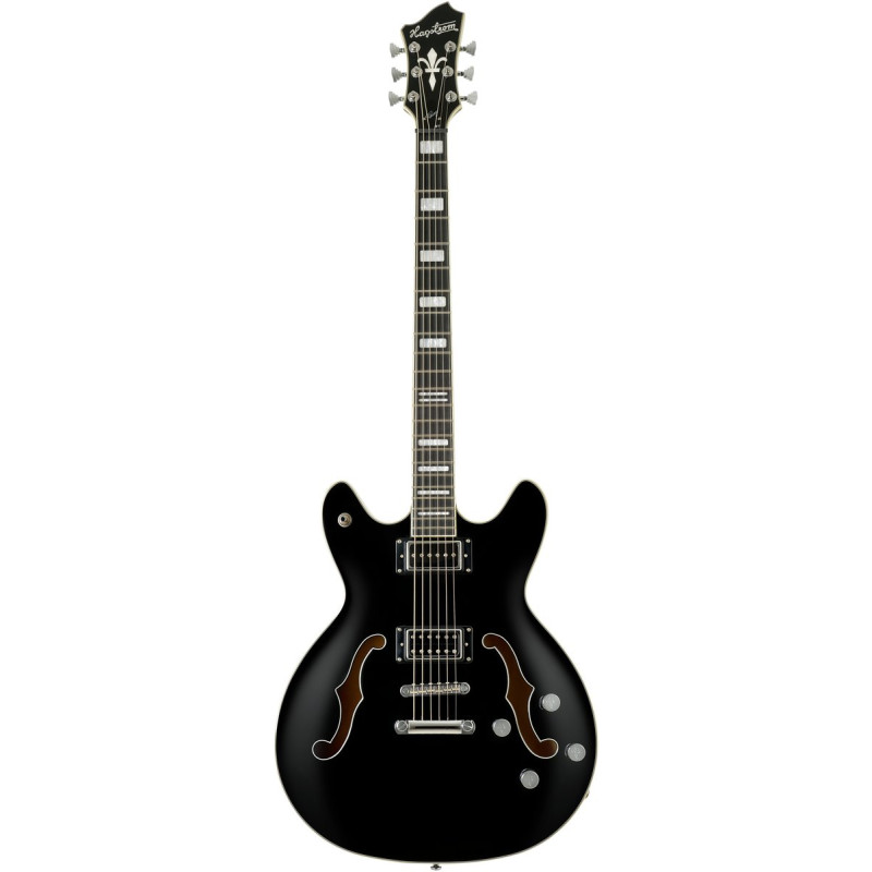 Hagstrom HSVIDLXBA09 Electric Guitar, Viking Baritone DLX, Black Gloss