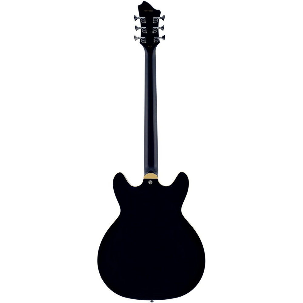 Hagstrom HSVIDLXBA09 Electric Guitar, Viking Baritone DLX, Black Gloss