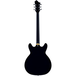 Hagstrom HSVIDLXBA09 Electric Guitar, Viking Baritone DLX, Black Gloss