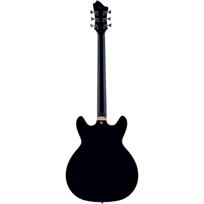 Hagstrom HSVIDLXBA09 Electric Guitar, Viking Baritone DLX, Black Gloss