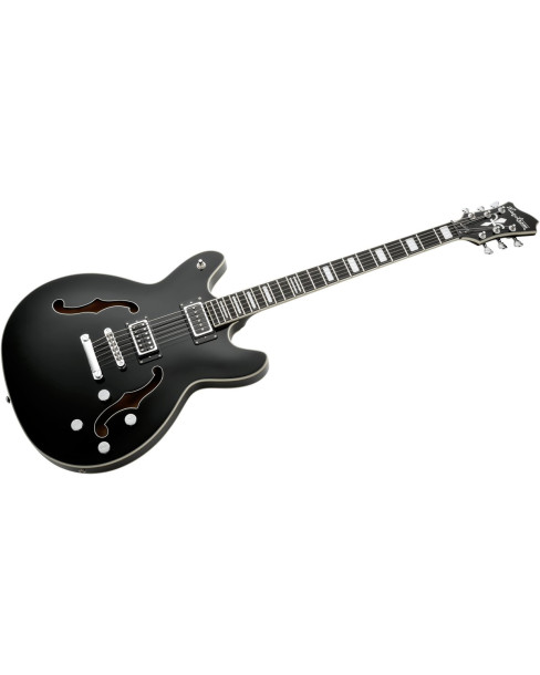 Hagstrom HSVIDLXBA09 Electric Guitar, Viking Baritone DLX, Black Gloss