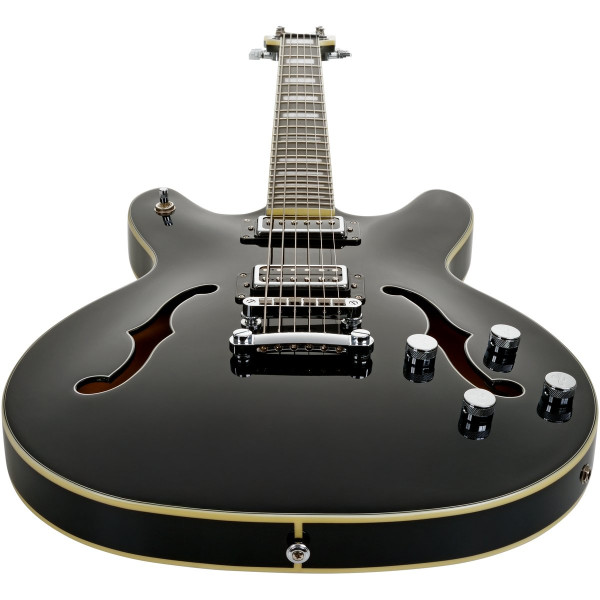 Hagstrom HSVIDLXBA09 Electric Guitar, Viking Baritone DLX, Black Gloss