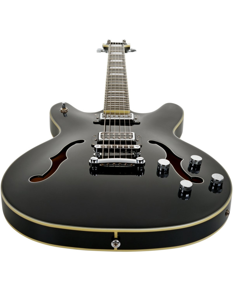Hagstrom HSVIDLXBA09 Electric Guitar, Viking Baritone DLX, Black Gloss