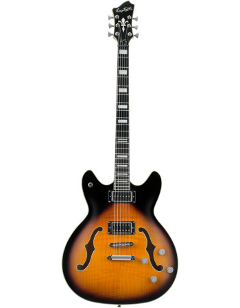 Hagstrom HSVIDLXBA18 Electric Guitar, Viking Baritone DLX, Tobacco Sunburst