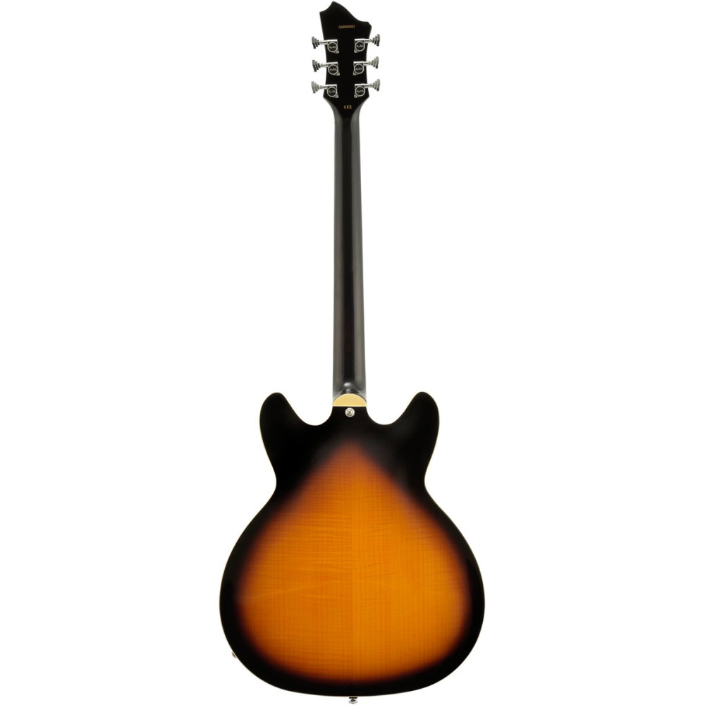Hagstrom HSVIDLXBA18 Electric Guitar, Viking Baritone DLX, Tobacco Sunburst