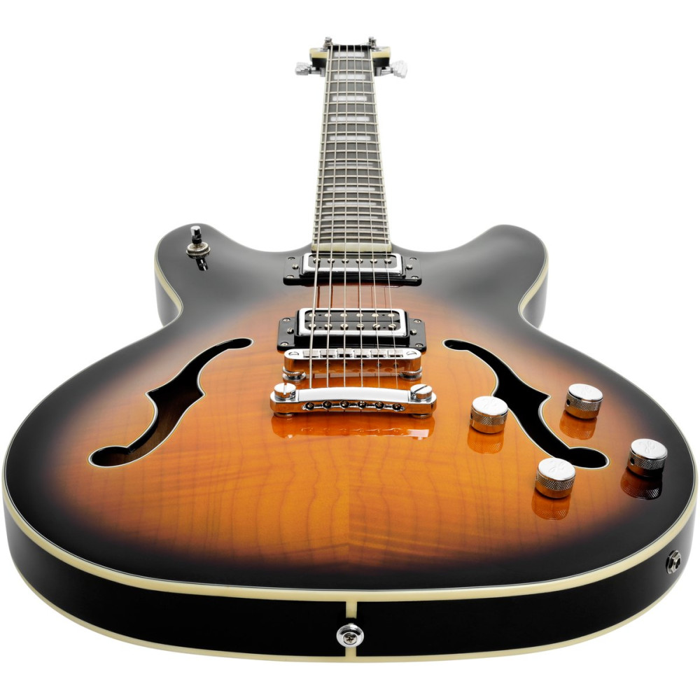 Hagstrom HSVIDLXBA18 Electric Guitar, Viking Baritone DLX, Tobacco Sunburst
