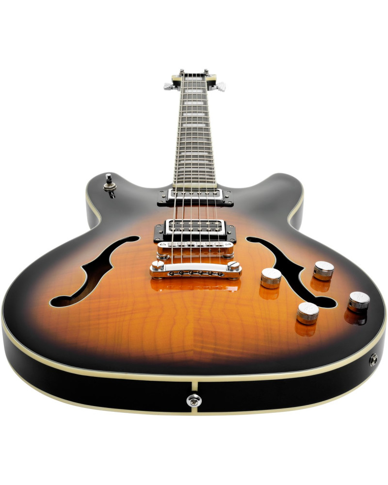Hagstrom HSVIDLXBA18 Electric Guitar, Viking Baritone DLX, Tobacco Sunburst