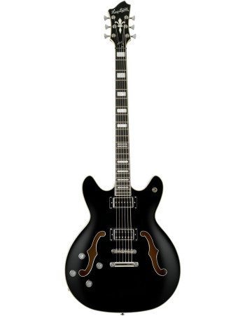 Hagstrom HSVIDLXBALH09 Electric Guitar, Viking Baritone DLX, Black Gloss, Lefthand