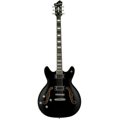 Hagstrom HSVIDLXBALH09 Electric Guitar, Viking Baritone DLX, Black Gloss, Lefthand