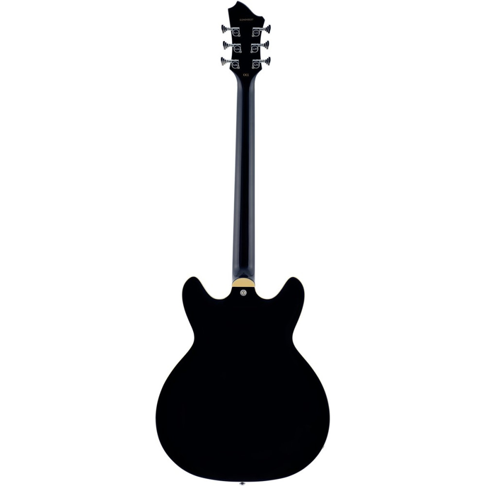 Hagstrom HSVIDLXBALH09 Electric Guitar, Viking Baritone DLX, Black Gloss, Lefthand