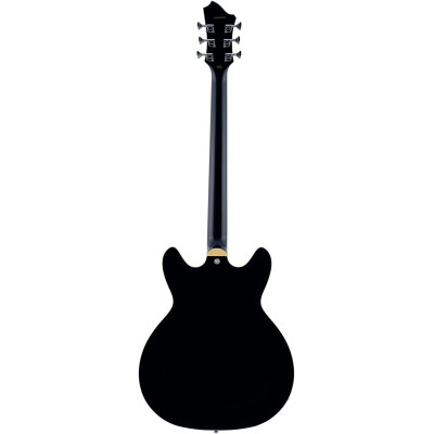 Hagstrom HSVIDLXBALH09 Electric Guitar, Viking Baritone DLX, Black Gloss, Lefthand