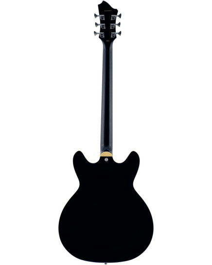 Hagstrom HSVIDLXBALH09 Electric Guitar, Viking Baritone DLX, Black Gloss, Lefthand