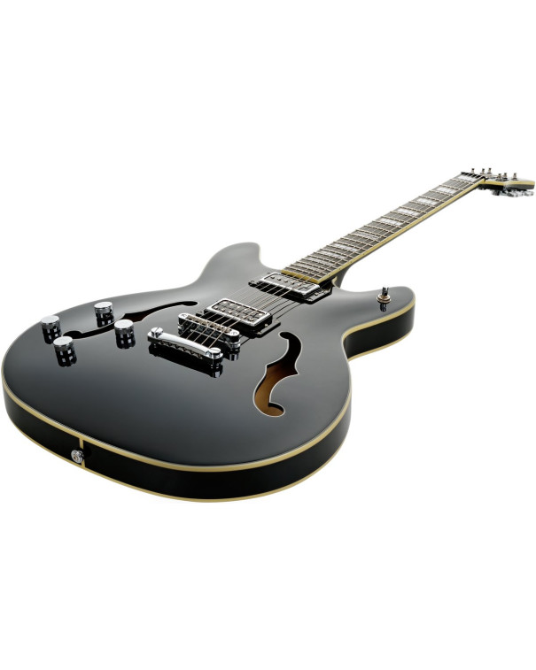 Hagstrom HSVIDLXBALH09 Electric Guitar, Viking Baritone DLX, Black Gloss, Lefthand