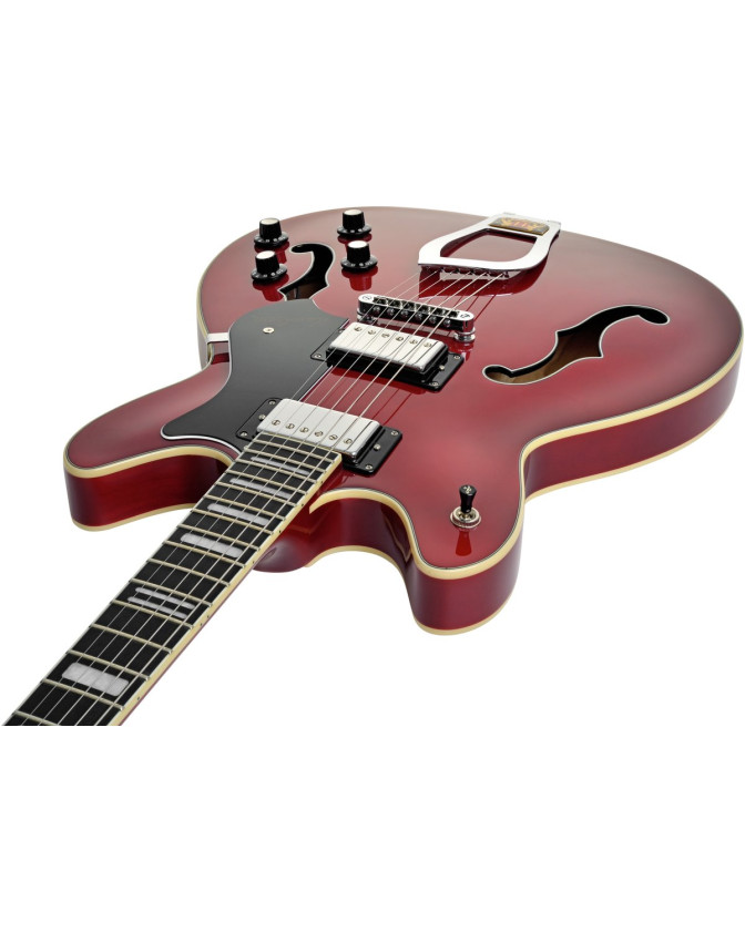 Hagstrom HSVIK04 Electric Guitar, Viking, Transparent Cherry