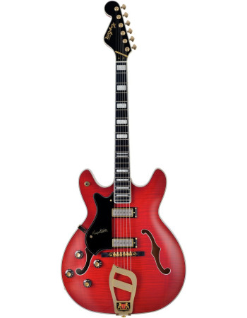 Hagstrom HSVIK67LH04 Electric Guitar, 67' Viking, Wild Cherry Transparent, Lefthan d