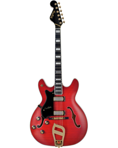 Hagstrom HSVIK67LH04 Electric Guitar, 67' Viking, Wild Cherry Transparent, Lefthan d