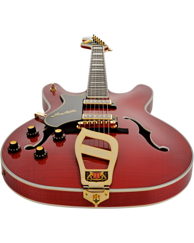 Hagstrom HSVIK67LH04 Electric Guitar, 67' Viking, Wild Cherry Transparent, Lefthan d