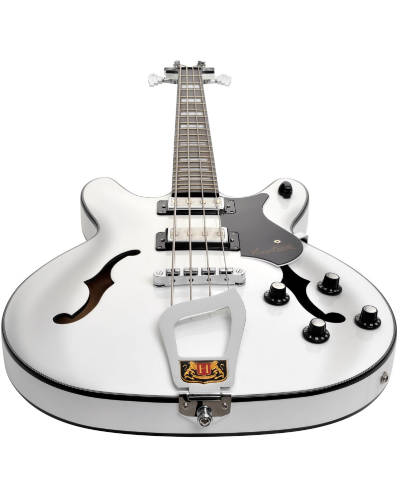 Hagstrom HSVIKB02 Bass Guitar, Viking, White Gloss