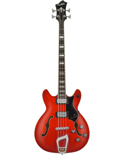 Hagstrom HSVIKB04 Bass Guitar, Viking, Wild Cherry Transparent