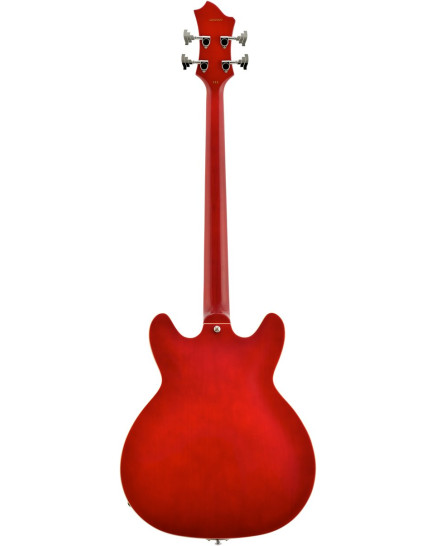 Hagstrom HSVIKB04 Bass Guitar, Viking, Wild Cherry Transparent