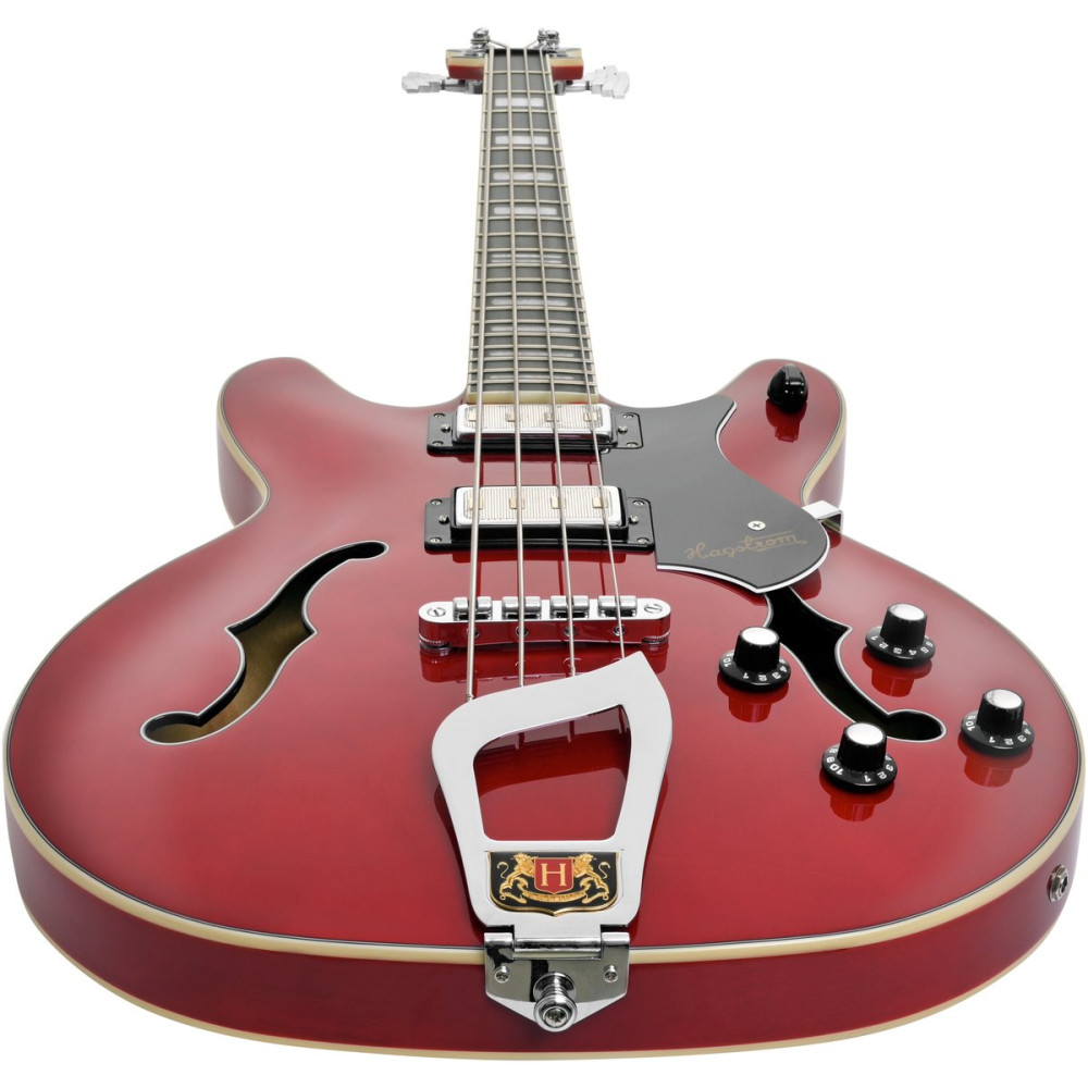 Hagstrom HSVIKB04 Bass Guitar, Viking, Wild Cherry Transparent