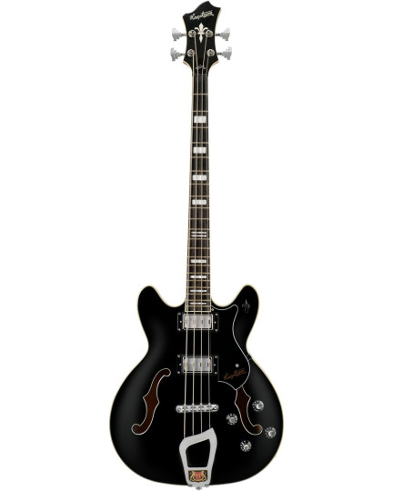 Hagstrom HSVIKB09 Bass Guitar, Viking, Black Gloss
