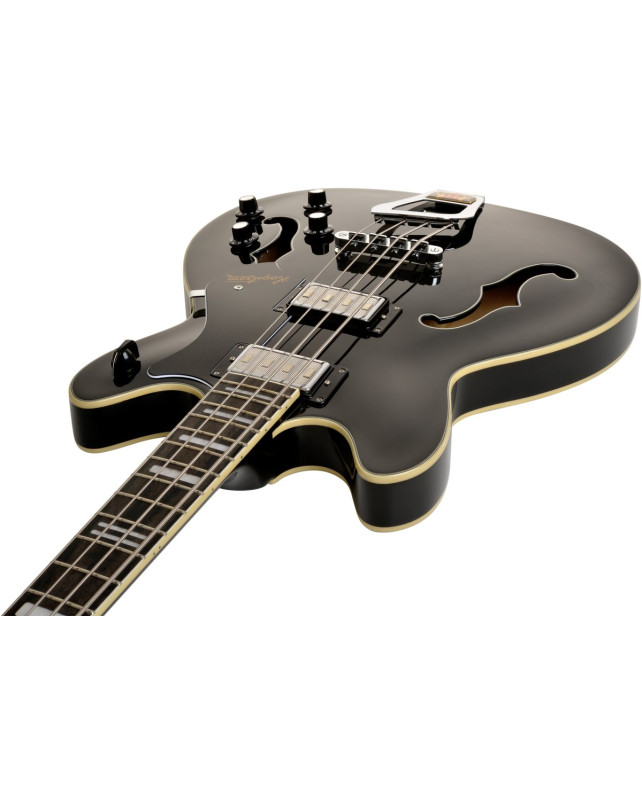 Hagstrom HSVIKB09 Bass Guitar, Viking, Black Gloss