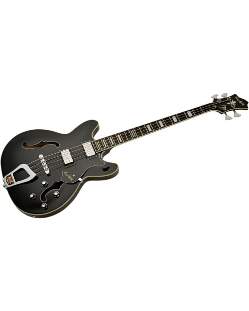 Hagstrom HSVIKB09 Bass Guitar, Viking, Black Gloss