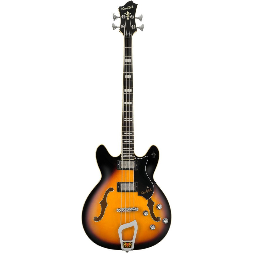 Hagstrom HSVIKB18 Bass Guitar, Viking, Tobacco Sunburst