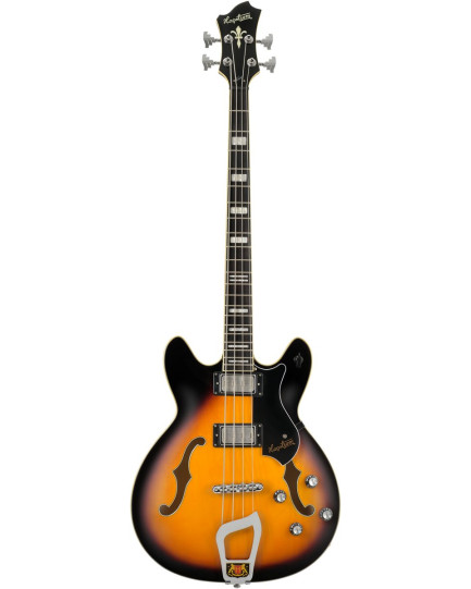 Hagstrom HSVIKB18 Bass Guitar, Viking, Tobacco Sunburst